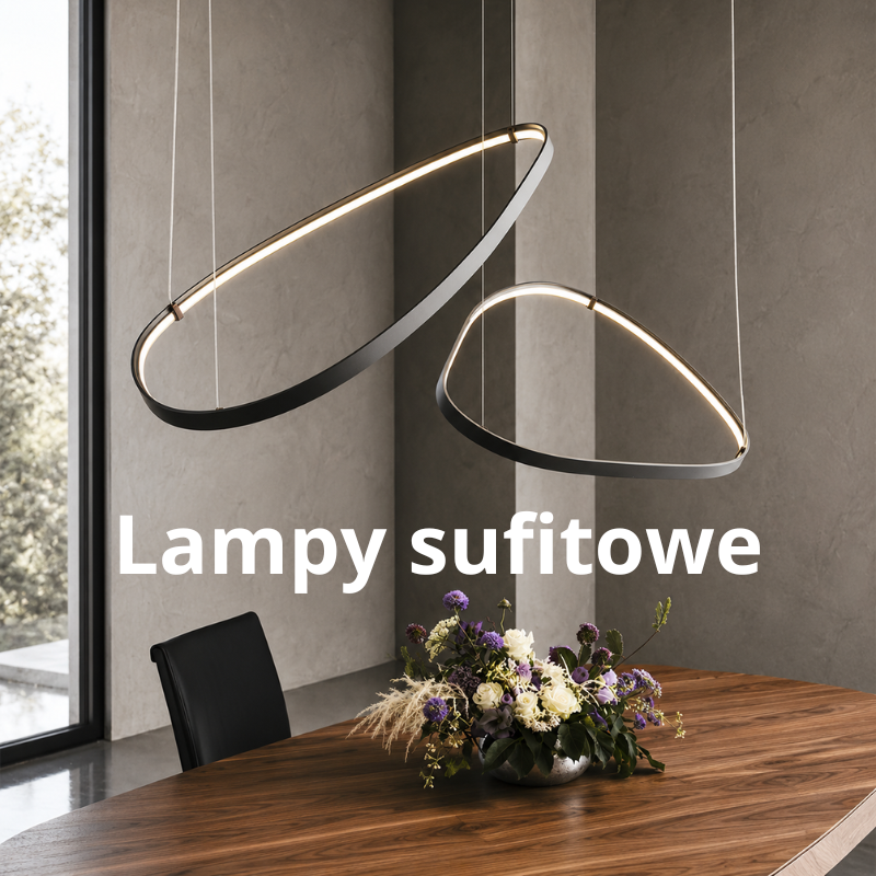 Nowoczesna lampa sufitowa czarna LED